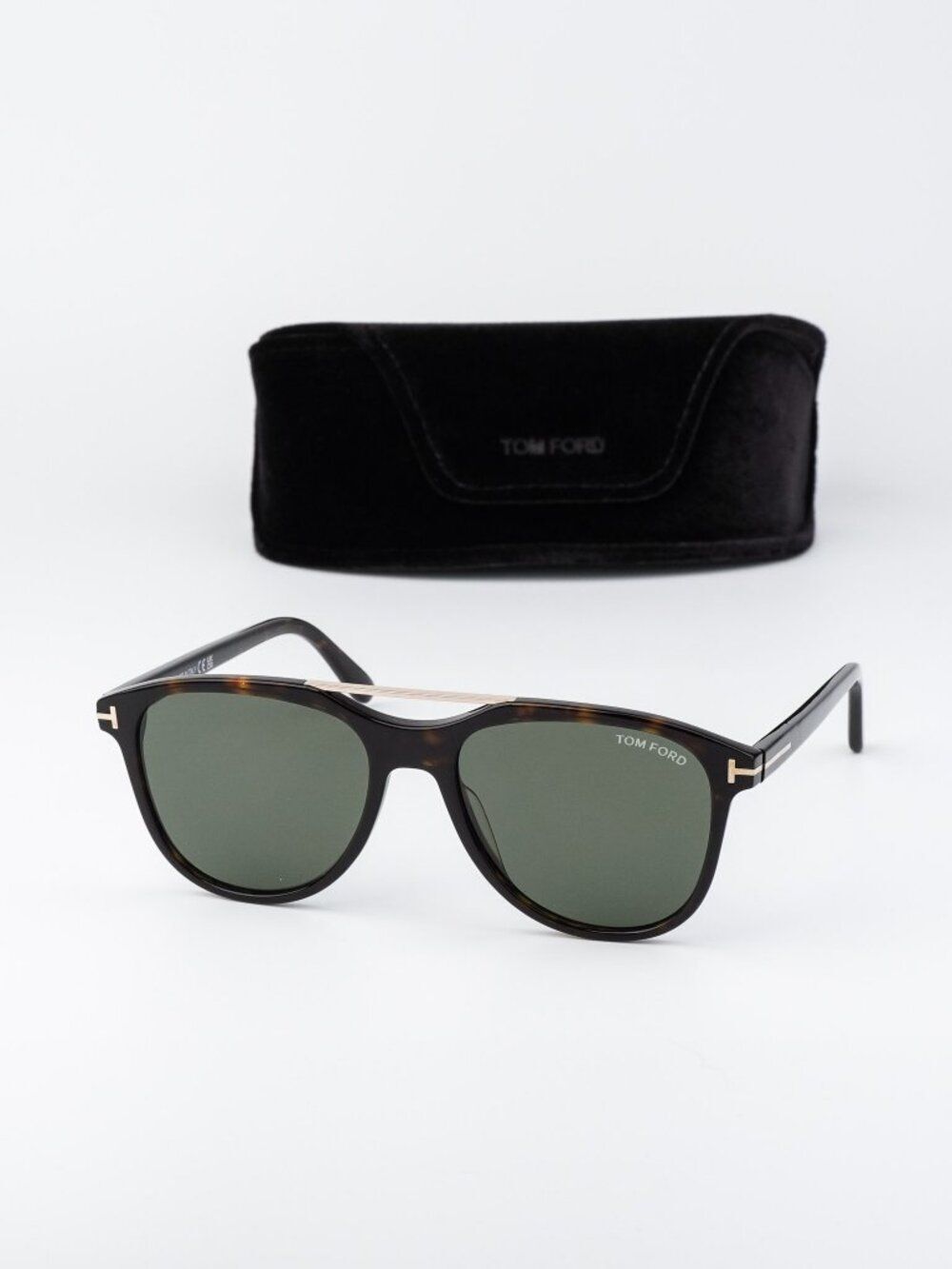 Tom Ford DAMIAN-02 Men Sunglasses Havana Green Pilot FT1098 52N NEW AUTHENTIC